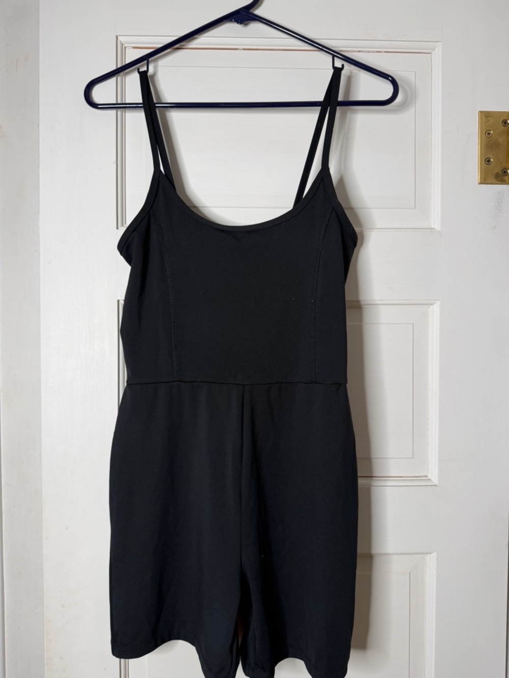 Black Sleeveless Romper with Thin Straps